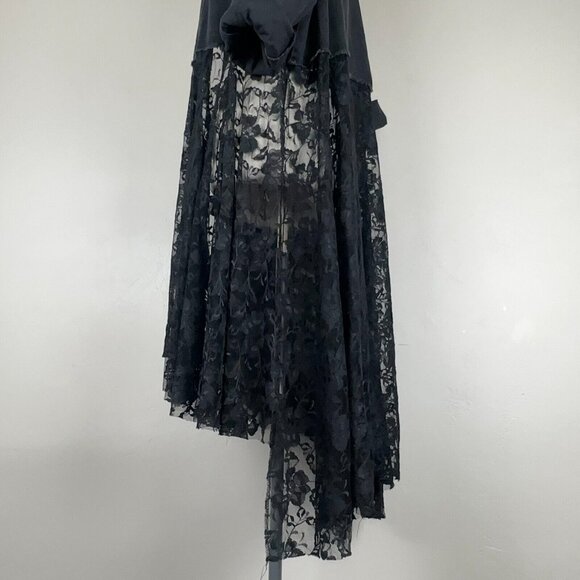 Origami Jacket Duster Women 0 Black Western Festival Lace Denim Button Up Boho - Picture 8 of 16